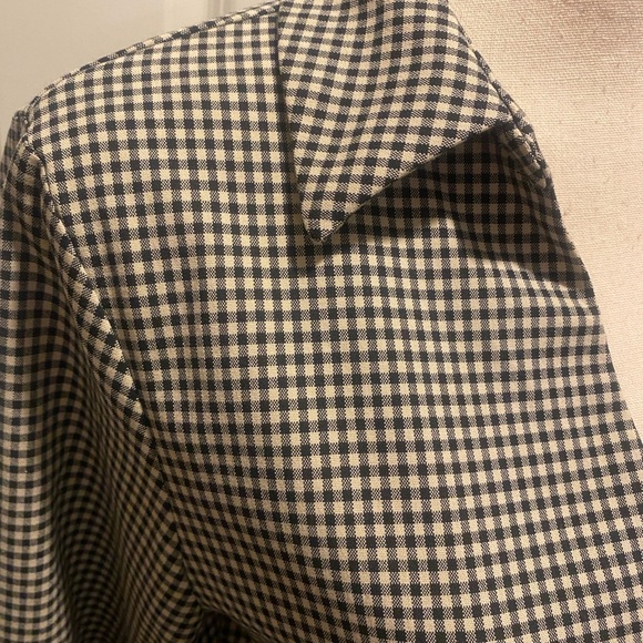 Zara Women’s winter shirt dress checker plaid collared black white midi new xl - Picture 8 of 16